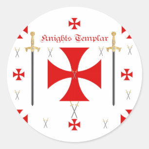 Riddare Templar Runt Klistermärke
