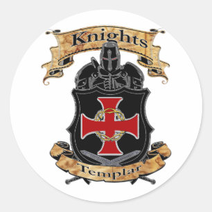 Riddare Templar Runt Klistermärke