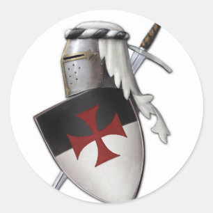 Riddare Templar skyddar Runt Klistermärke