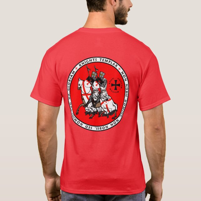 Riddare Templar två riddare förseglar skjortan V1 T-shirt (Baksida)