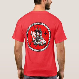 Riddare Templar två riddare förseglar skjortan V T-shirt