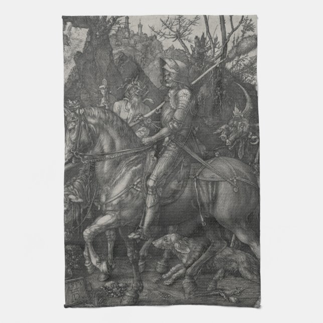 Riddaredöd och djävulen Albrecht Durer Kökshandduk (Vertikal)
