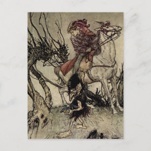 “Riddaren och gnom” av Arthur Rackham Vykort