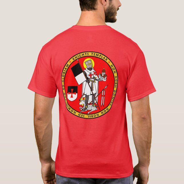 Riddaren Templar med Beausant förseglar skjortan T Shirt (Baksida)