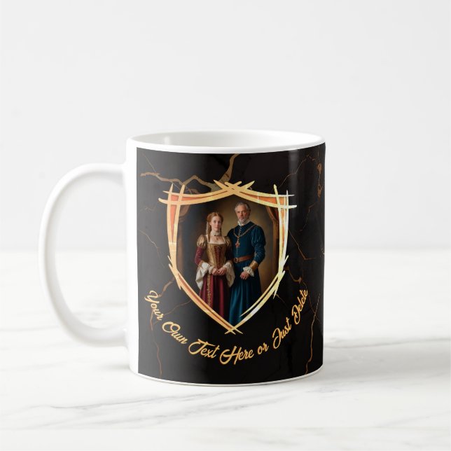 Riddarens Vapen Sköld Medeltida Gammaldags Present Kaffemugg (Vänster)