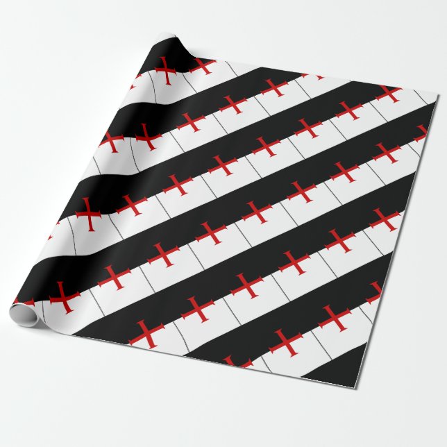 RiddareTemplar flagga Presentpapper (Utrullad)