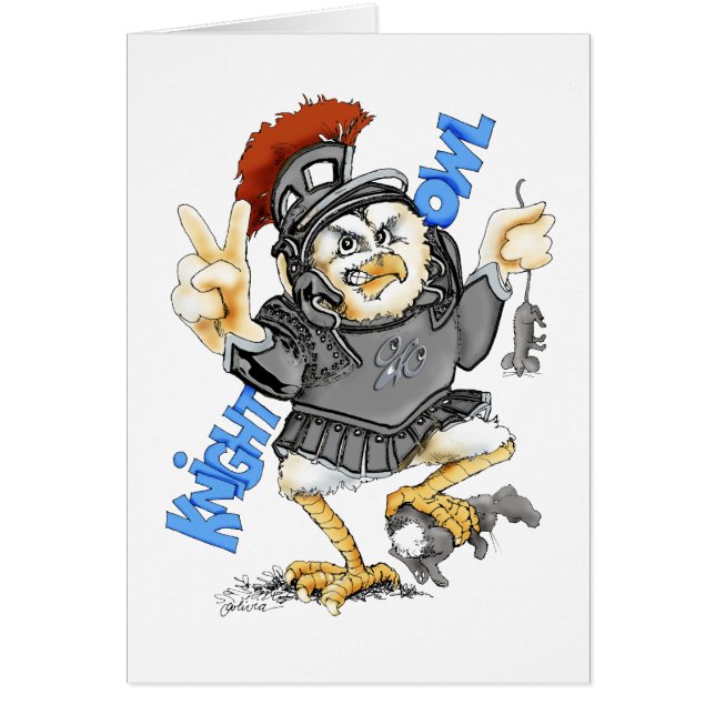 Riddareuggla Hälsningskort (Framsidan)