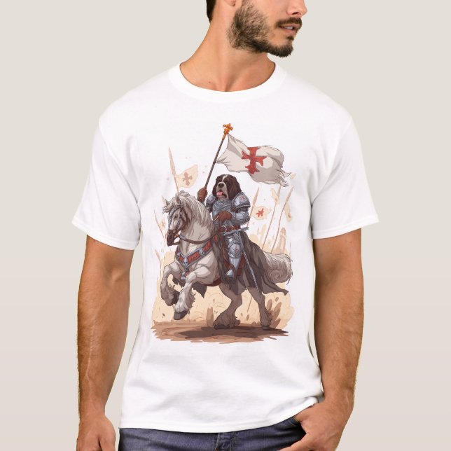 Riddarlig Newfoundland � Kunglig Hundrustning T Shirt (Framsida)