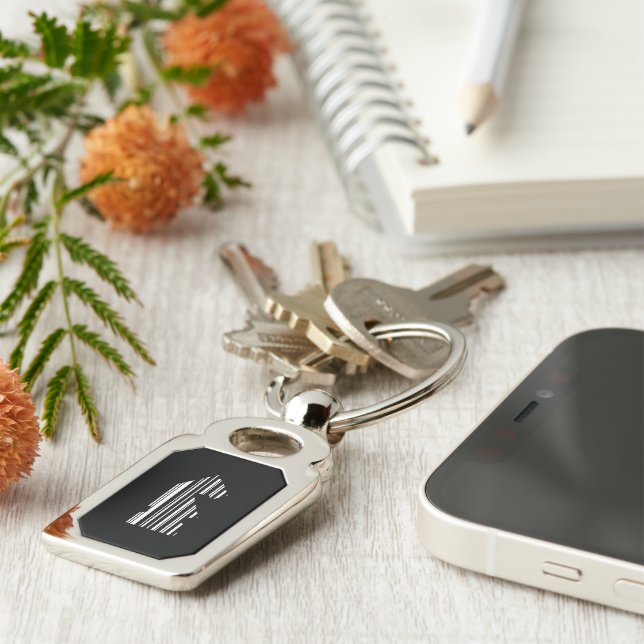 RIDDARREMSKOD Schackpjäs Mönsterdesign Rektangulärt Silverfärgad Nyckelring (Sidan)