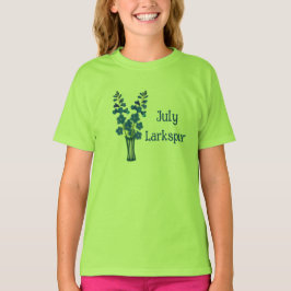 Riddarsporre Delphinium Akvarell Konst Juli Födels T Shirt