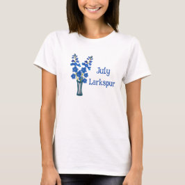 Riddarsporre Delphinium Akvarellkonst Juli Födelse T Shirt