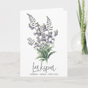 Riddarsporre Juli Födelsedagsblomma Födelsedagskor Kort