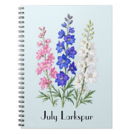 Riddarsporreblommor i juli anteckningsbok