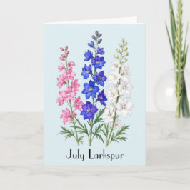 Riddarsporreblommor Julihälsning Kort