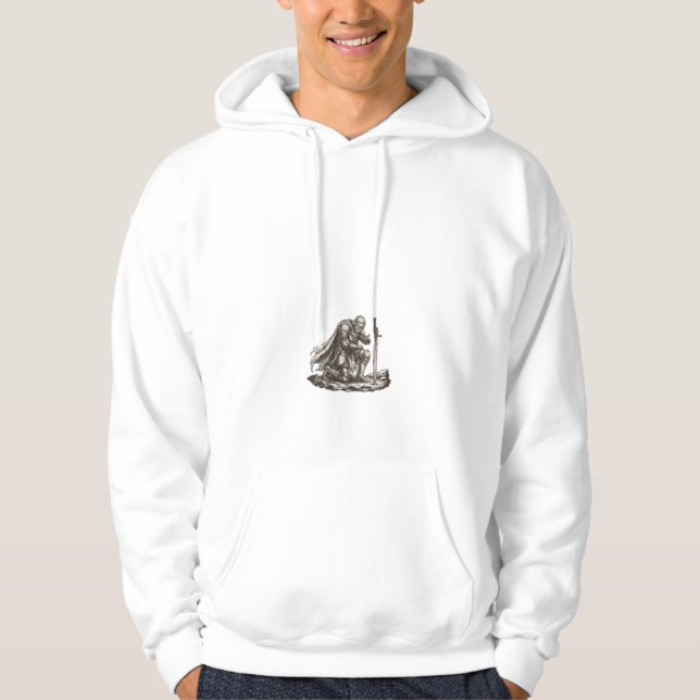Riddarteckning  hoodie (Framsida)