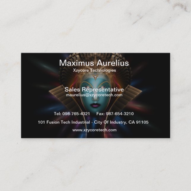 Riddian Queen Fractal Art Affärskort Visitkort (Framsida)