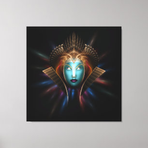 Riddian Queen Fractal Art Wrapped Canvas Skriv ut