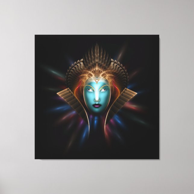 Riddian Queen Fractal Art Wrapped Canvas Skriv ut (Framsida)