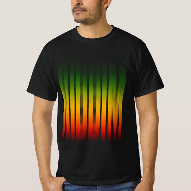 Riddim dimsyn Typografi Rasta Reggae T Shirt (Framsida)
