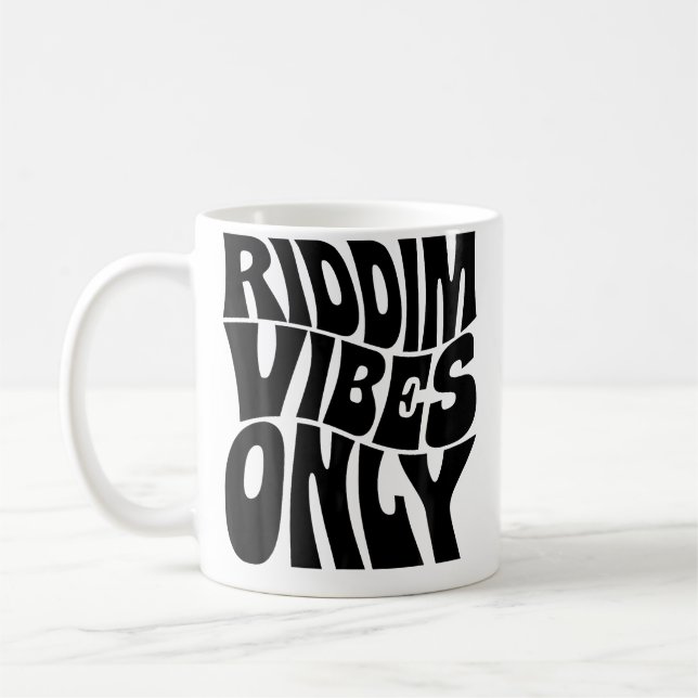 Riddim Vibes Endast Edm Rave Groovy Kaffemugg (Vänster)