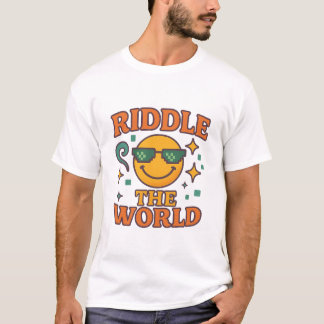 "Riddle the World" Coola Retro Smiley Graphic T Shirt