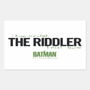 Riddler - jag vet vad jag måste bli rektangulärt klistermärke
