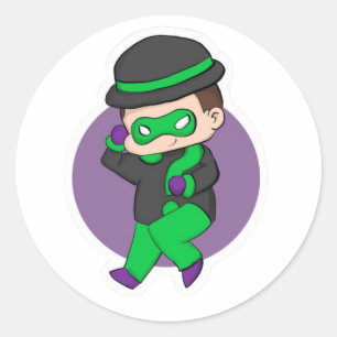Riddler Questionmark Jacka Sticker Runt Klistermärke