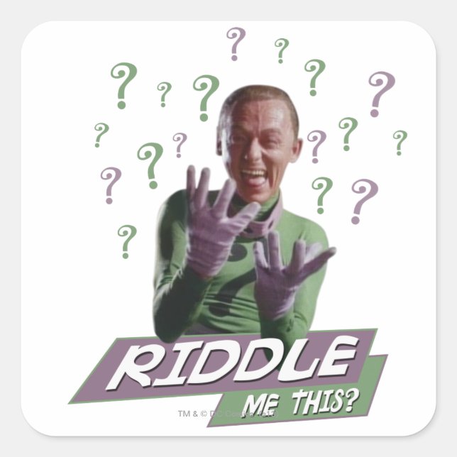 Riddler - Riddle Me this Fyrkantigt Klistermärke (Framsida)