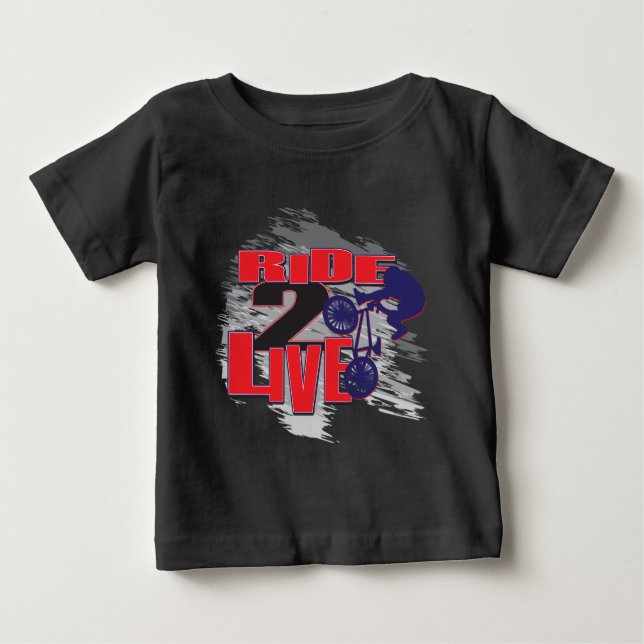 Ride 2 Live BMX-åkare T Shirt (Framsida)
