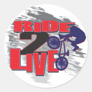 Ride 2 Live Live 2 Ride BMX-rider Runt Klistermärke