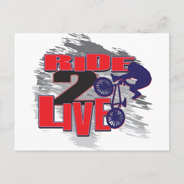 Ride 2 Live Live 2 Ride BMX-rider Vykort (Framsida)