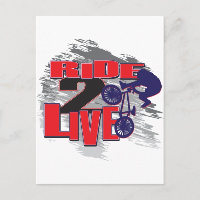 Ride 2 Live Live 2 Ride BMX-rider Vykort (Framsida)