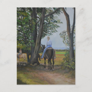 Ride Along Original Art Postcard Vykort