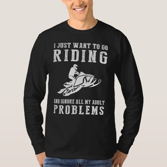 "Ride Away Adulting: Embrace the Snowmobiling Esca T Shirt (Framsida)
