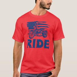 Ride, Biker American Flagga T Shirt
