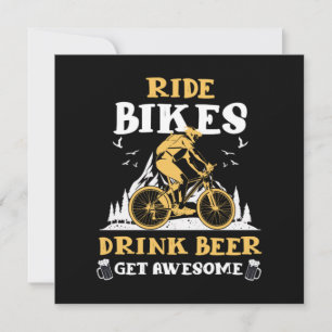 Ride Bikes Drink Beer Bicycle Mountain Bike Gift Inbjudningar