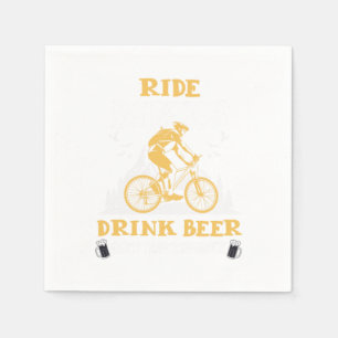 Ride Bikes Drink Beer Bicycle Mountain Bike Gift Pappersservett