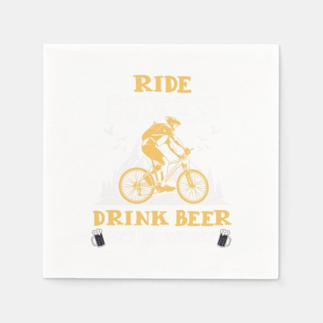 Ride Bikes Drink Beer Bicycle Mountain Bike Gift Pappersservett (Framsidan)
