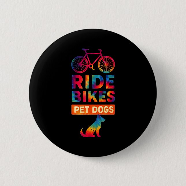 Ride Bikes Pet Dogs Bicycle Cycling Biking Dog Lov Knapp (Framsida)