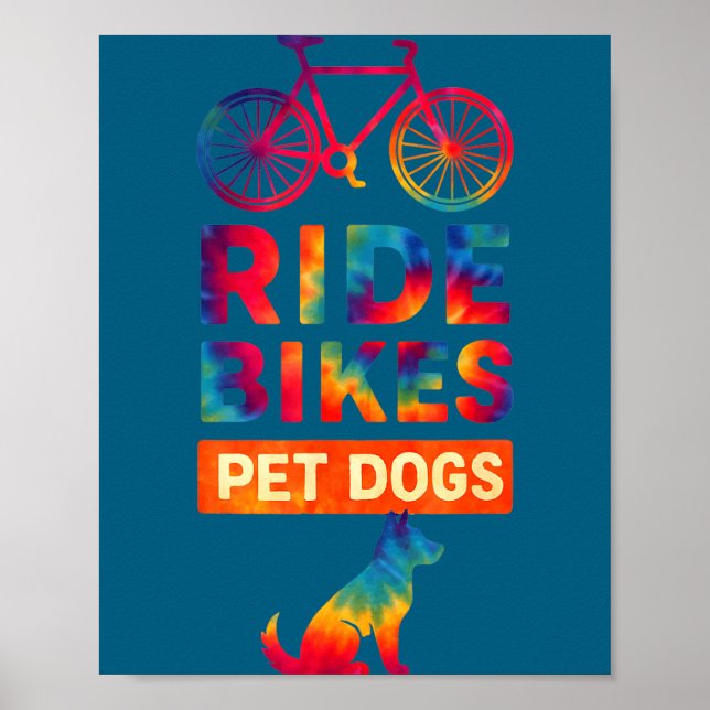 Ride Bikes Pet Dogs Bicycle Cycling Biking Dog Lov Poster (Framsidan)