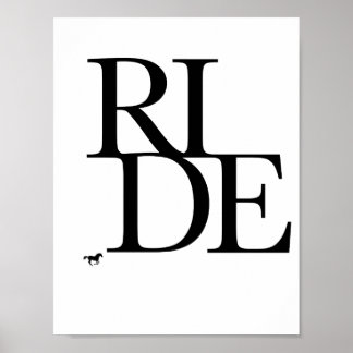 Ride Black and White Graphic Print Poster