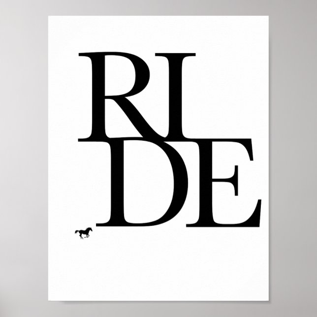 Ride Black and White Graphic Print Poster (Framsidan)
