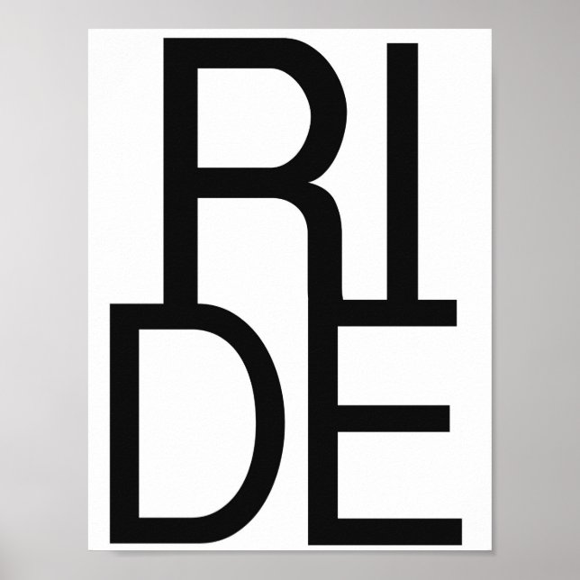 Ride Black and White Graphic Print Poster (Framsidan)