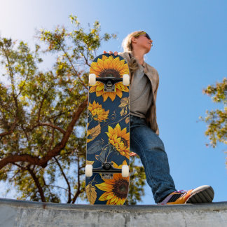 Ride Blommigt Bliss: Sunblommor Artwork Mini Skateboard Bräda 18,5 Cm