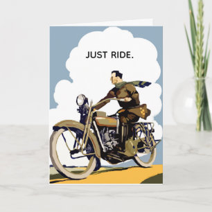 Ride Classic Motorcle Vintage Birthday Card Kort