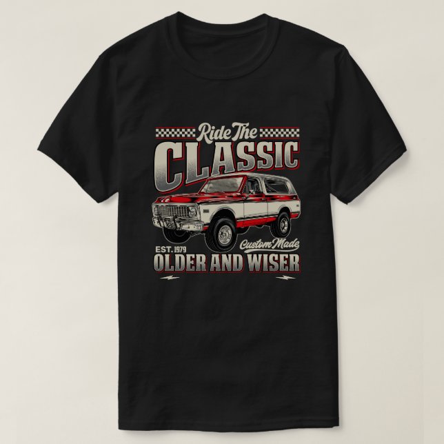 Ride de Classic Four Wheel Drive Lastbil T Shirt (Design framsida)