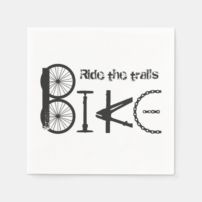 Ride de Trails Quote Bike Graffiti Art Pappersservett (Framsidan)