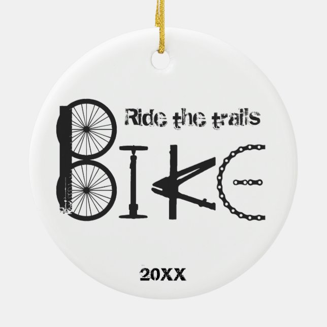 Ride det "Trail Bike Graffiti inspirational"-citat Julgransprydnad Keramik (Baksidan)
