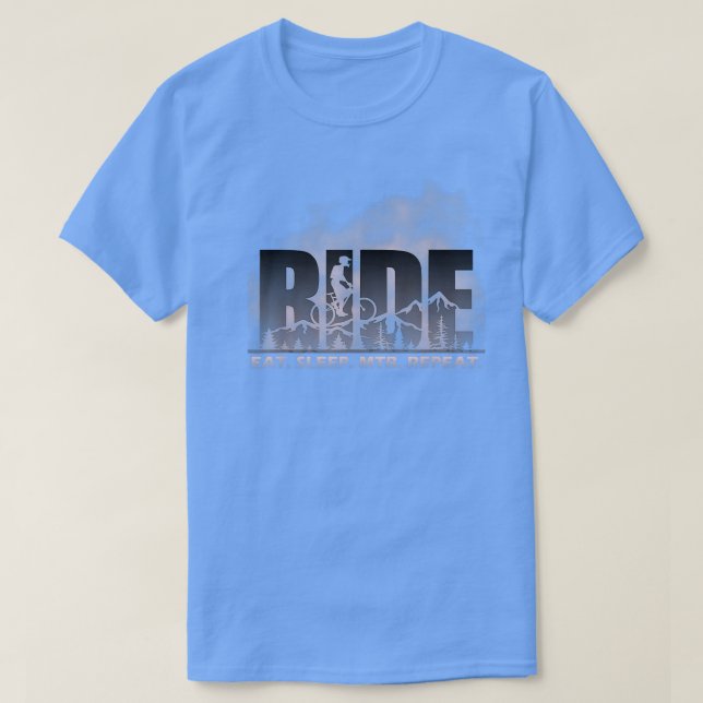 Ride Eat Sleep MTB Repeat Mountain Biking1300 T Shirt (Design framsida)