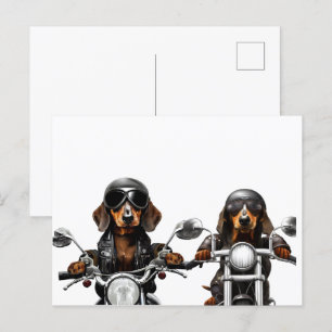 Ride eller Die Dachshund-Biker Vykort